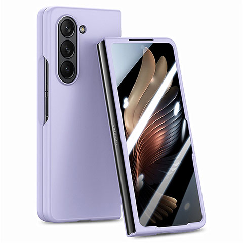 Handyhülle Hülle Hartschalen Kunststoff Schutzhülle Tasche Matt Vorder und Rückseite 360 Grad Ganzkörper SD1 für Samsung Galaxy Z Fold5 5G Violett