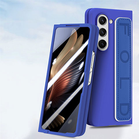 Handyhülle Hülle Hartschalen Kunststoff Schutzhülle Tasche Matt Vorder und Rückseite 360 Grad Ganzkörper SD3 für Samsung Galaxy Z Fold5 5G Blau