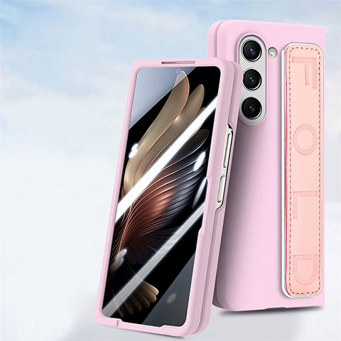 Handyhülle Hülle Hartschalen Kunststoff Schutzhülle Tasche Matt Vorder und Rückseite 360 Grad Ganzkörper SD3 für Samsung Galaxy Z Fold5 5G Rosa