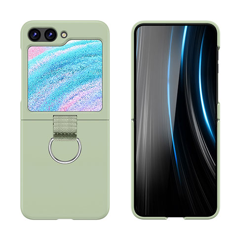 Handyhülle Hülle Hartschalen Kunststoff Schutzhülle Tasche Matt Vorder und Rückseite 360 Grad Ganzkörper Z03L für Samsung Galaxy Z Flip5 5G Minzgrün