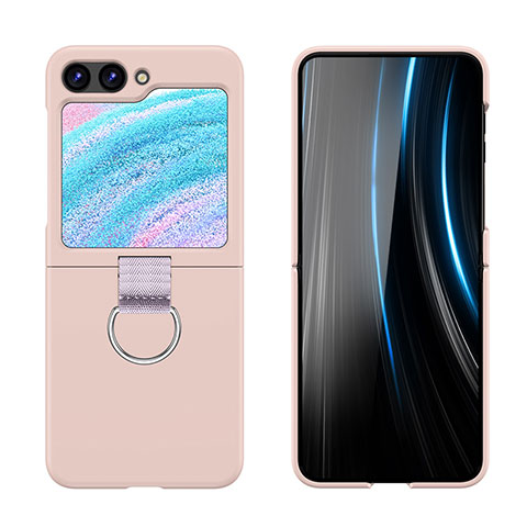 Handyhülle Hülle Hartschalen Kunststoff Schutzhülle Tasche Matt Vorder und Rückseite 360 Grad Ganzkörper Z03L für Samsung Galaxy Z Flip5 5G Rosa