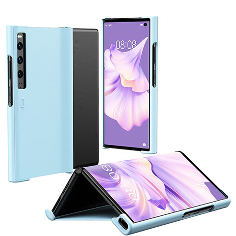 Handyhülle Hülle Hartschalen Kunststoff Schutzhülle Tasche Matt Vorder und Rückseite 360 Grad Ganzkörper ZL1 für Huawei Mate Xs 2 Blau