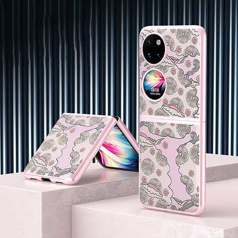 Handyhülle Hülle Hartschalen Kunststoff Schutzhülle Tasche Matt Vorder und Rückseite 360 Grad Ganzkörper ZL1 für Huawei P60 Pocket Rosegold