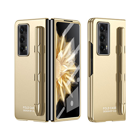 Handyhülle Hülle Hartschalen Kunststoff Schutzhülle Tasche Matt Vorder und Rückseite 360 Grad Ganzkörper ZL2 für Huawei Honor Magic V2 5G Gold