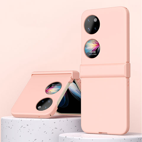 Handyhülle Hülle Hartschalen Kunststoff Schutzhülle Tasche Matt Vorder und Rückseite 360 Grad Ganzkörper ZL3 für Huawei P50 Pocket Rosegold