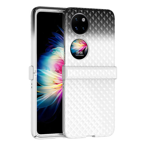 Handyhülle Hülle Hartschalen Kunststoff Schutzhülle Tasche Matt Vorder und Rückseite 360 Grad Ganzkörper ZL5 für Huawei P50 Pocket Weiß