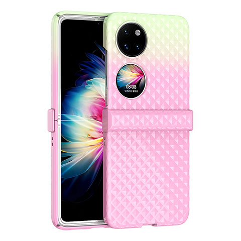 Handyhülle Hülle Hartschalen Kunststoff Schutzhülle Tasche Matt Vorder und Rückseite 360 Grad Ganzkörper ZL5 für Huawei P60 Pocket Rosa