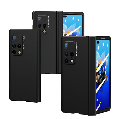 Handyhülle Hülle Hartschalen Kunststoff Schutzhülle Tasche Matt Vorder und Rückseite 360 Grad Ganzkörper ZL6 für Huawei Mate X2 Schwarz