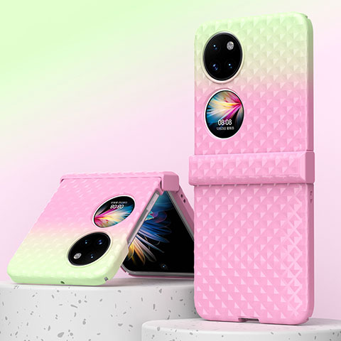 Handyhülle Hülle Hartschalen Kunststoff Schutzhülle Tasche Matt Vorder und Rückseite 360 Grad Ganzkörper ZL6 für Huawei P60 Pocket Rosa