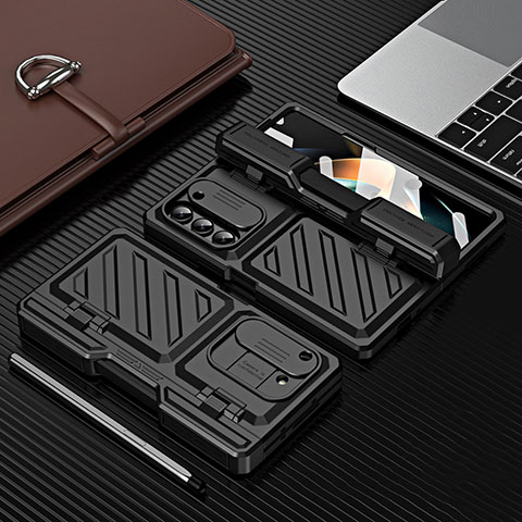 Handyhülle Hülle Hartschalen Kunststoff Schutzhülle Tasche Matt Vorder und Rückseite 360 Grad Ganzkörper ZL6 für Samsung Galaxy Z Fold5 5G Schwarz