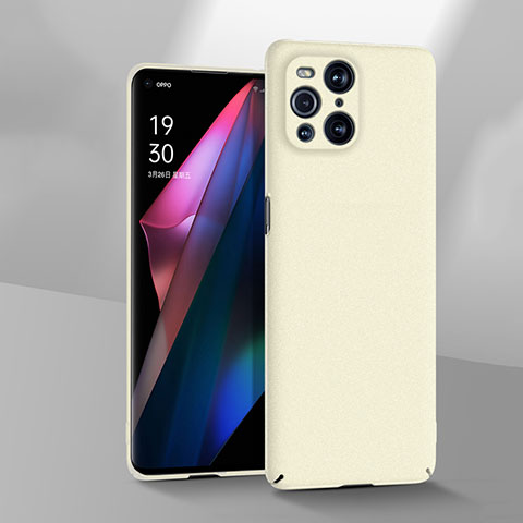 Handyhülle Hülle Hartschalen Kunststoff Schutzhülle Tasche Matt YK3 für Oppo Find X3 5G Weiß