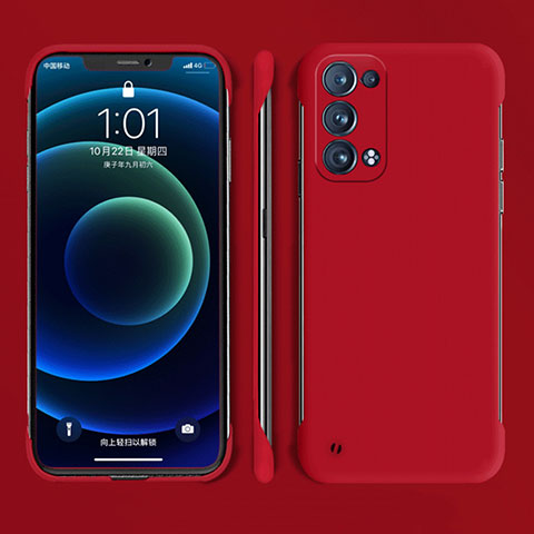 Handyhülle Hülle Hartschalen Kunststoff Schutzhülle Tasche Matt YK4 für Oppo Reno6 Pro 5G Rot