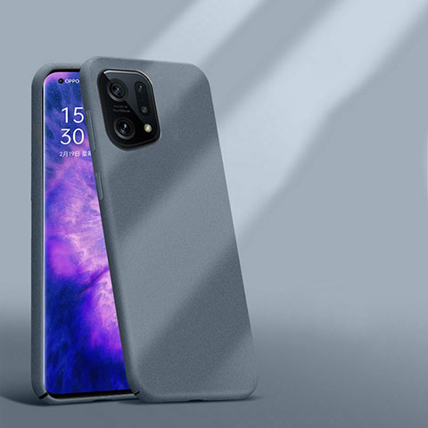 Handyhülle Hülle Hartschalen Kunststoff Schutzhülle Tasche Matt YK5 für Oppo Find X5 5G Grau