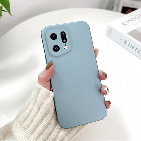 Handyhülle Hülle Hartschalen Kunststoff Schutzhülle Tasche Matt YK6 für Oppo Find X5 5G Hellblau