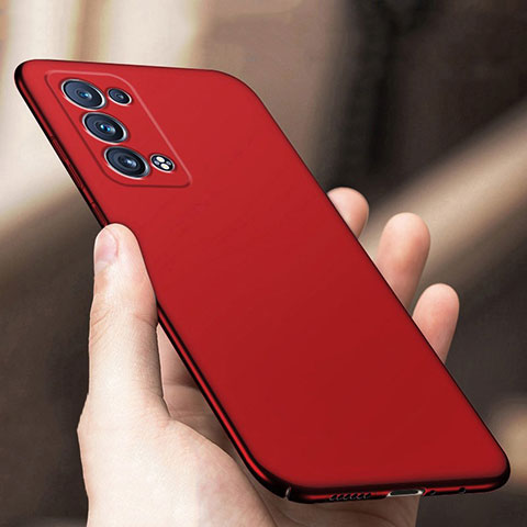 Handyhülle Hülle Hartschalen Kunststoff Schutzhülle Tasche Matt YK7 für Oppo Reno6 Pro 5G Rot