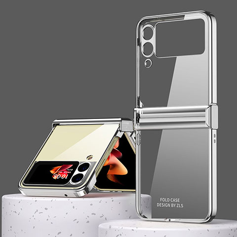 Handyhülle Hülle Hartschalen Kunststoff Schutzhülle Tasche Matt ZL1 für Samsung Galaxy Z Flip3 5G Silber