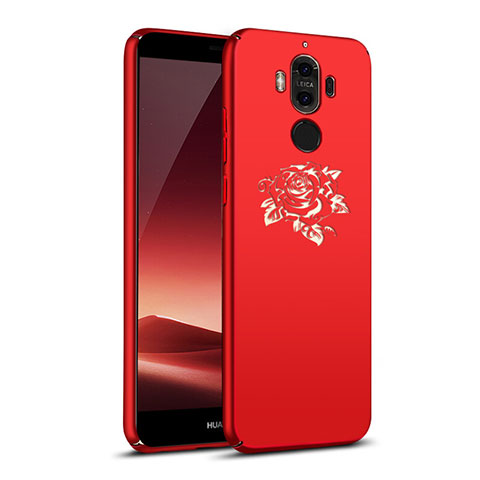 Handyhülle Hülle Kunststoff Schutzhülle Blumen für Huawei Mate 9 Rot