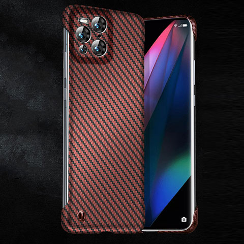 Handyhülle Hülle Kunststoff Schutzhülle Hartschalen Tasche Matt Köper für Oppo Find X3 Pro 5G Rot