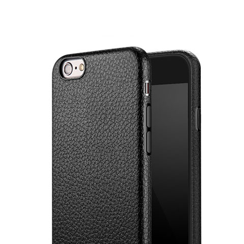 Handyhülle Hülle Kunststoff Schutzhülle Leder für Apple iPhone 6 Plus Schwarz