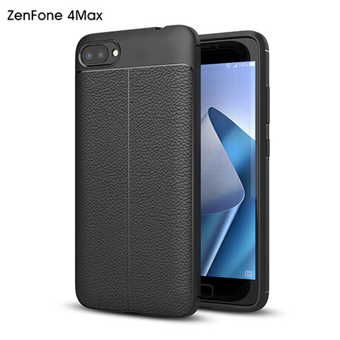 Handyhülle Hülle Kunststoff Schutzhülle Leder für Asus Zenfone 4 Max ZC554KL Schwarz