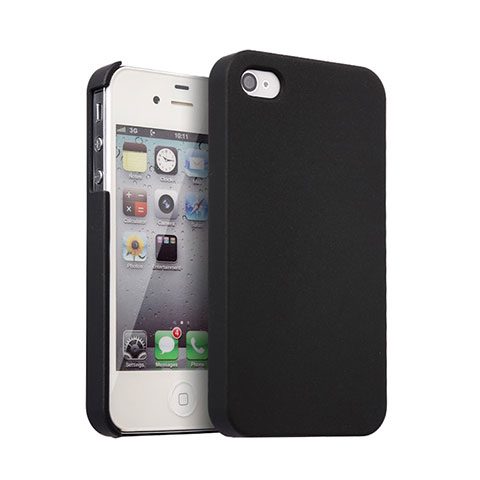 Handyhülle Hülle Kunststoff Schutzhülle Matt für Apple iPhone 4S Schwarz