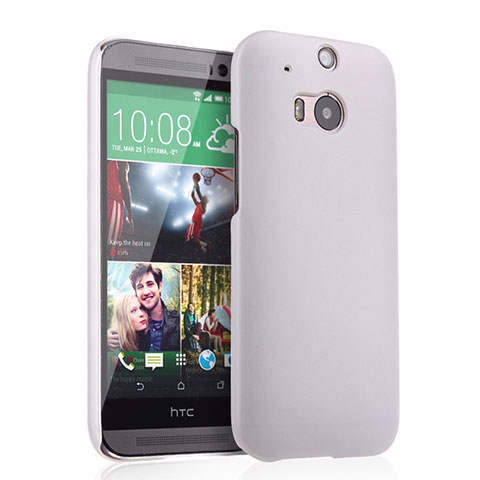 Handyhülle Hülle Kunststoff Schutzhülle Matt für HTC One M8 Weiß