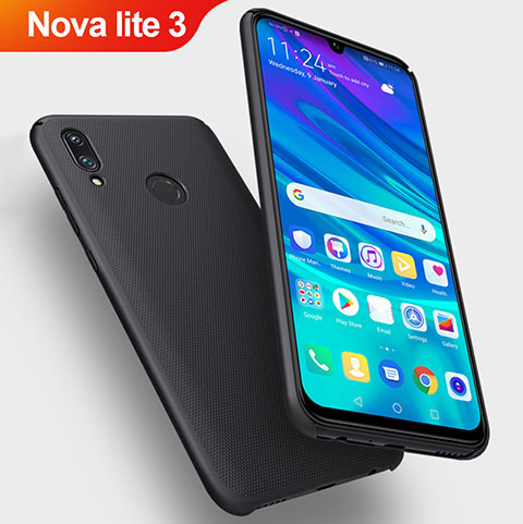 Handyhülle Hülle Kunststoff Schutzhülle Matt für Huawei Nova Lite 3 Schwarz