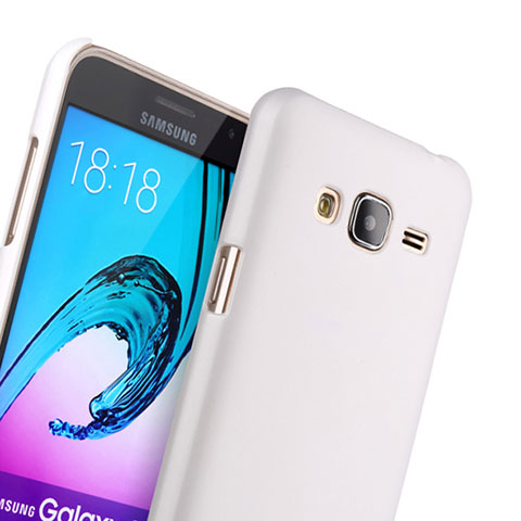 Handyhülle Hülle Kunststoff Schutzhülle Matt für Samsung Galaxy J3 Weiß