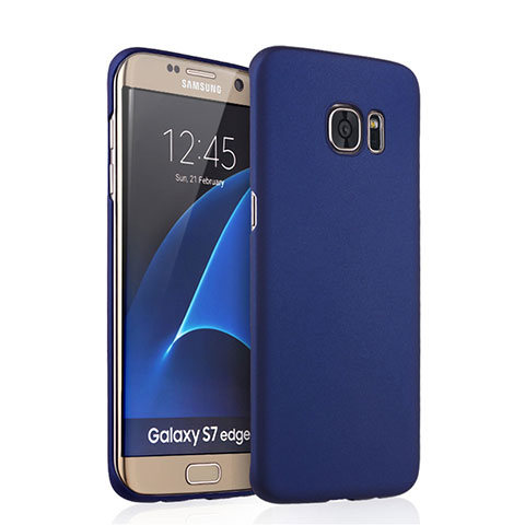 Handyhülle Hülle Kunststoff Schutzhülle Matt für Samsung Galaxy S7 Edge G935F Blau