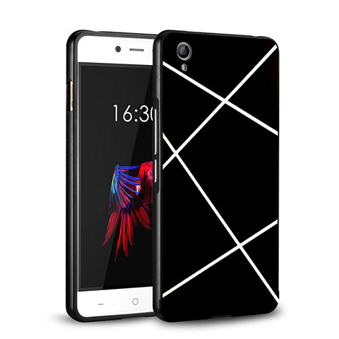 Handyhülle Hülle Kunststoff Schutzhülle Matt Line für OnePlus X Schwarz