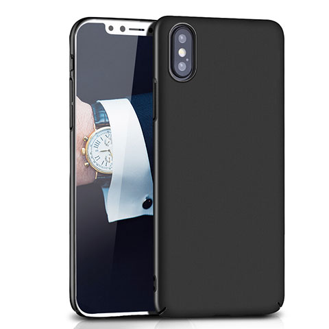 Handyhülle Hülle Kunststoff Schutzhülle Matt M10 für Apple iPhone Xs Schwarz