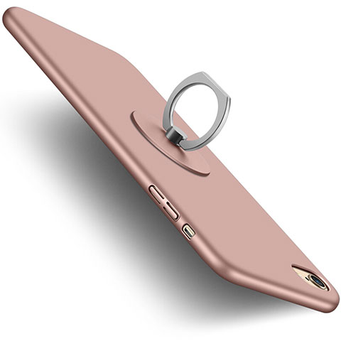 Handyhülle Hülle Kunststoff Schutzhülle Matt mit Fingerring Ständer A01 für Apple iPhone 6 Rosegold