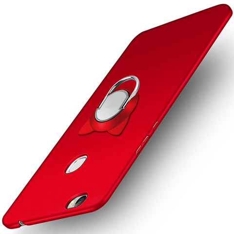 Handyhülle Hülle Kunststoff Schutzhülle Matt mit Fingerring Ständer A02 für Huawei Honor Note 8 Rot