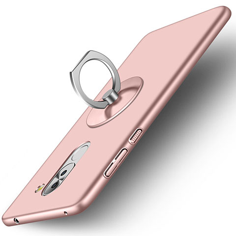 Handyhülle Hülle Kunststoff Schutzhülle Matt mit Fingerring Ständer für Huawei GR5 (2017) Rosegold