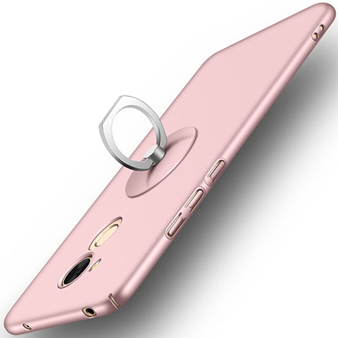 Handyhülle Hülle Kunststoff Schutzhülle Matt mit Fingerring Ständer für Huawei Honor 6A Rosa