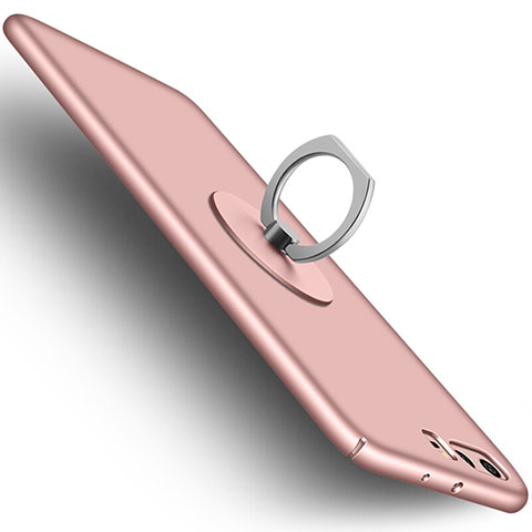 Handyhülle Hülle Kunststoff Schutzhülle Matt mit Fingerring Ständer für Huawei P10 Plus Rosa