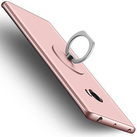 Handyhülle Hülle Kunststoff Schutzhülle Matt mit Fingerring Ständer für Xiaomi Mi Note 2 Special Edition Rosegold