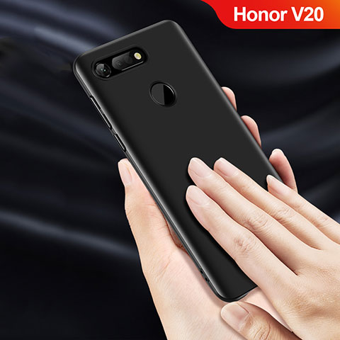 Handyhülle Hülle Kunststoff Schutzhülle Matt Q04 für Huawei Honor V20 Schwarz