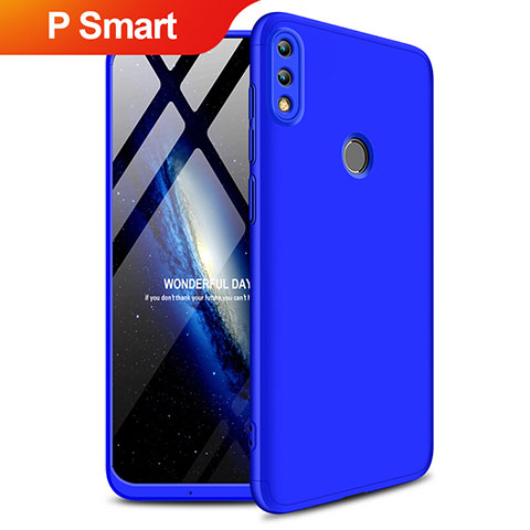 Handyhülle Hülle Kunststoff Schutzhülle Matt Vorder und Rückseite 360 Grad Q01 für Huawei P Smart (2019) Blau