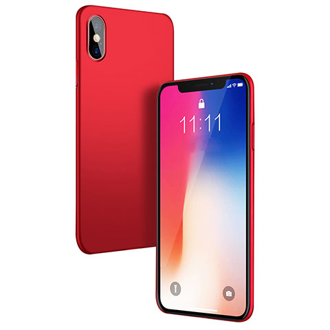 Handyhülle Hülle Kunststoff Schutzhülle Matt W01 für Apple iPhone X Rot