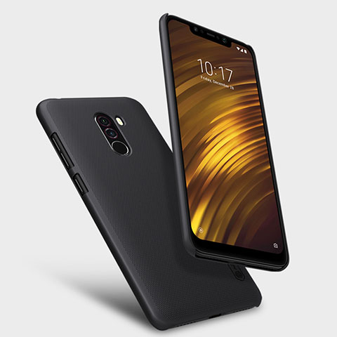 Handyhülle Hülle Kunststoff Schutzhülle Punkte Loch für Xiaomi Pocophone F1 Schwarz