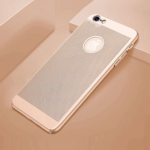 Handyhülle Hülle Kunststoff Schutzhülle Punkte Loch Tasche für Apple iPhone 6S Plus Gold