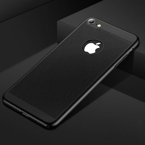 Handyhülle Hülle Kunststoff Schutzhülle Punkte Loch Tasche für Apple iPhone 8 Schwarz