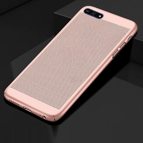 Handyhülle Hülle Kunststoff Schutzhülle Punkte Loch Tasche für Huawei Enjoy 8e Rosegold