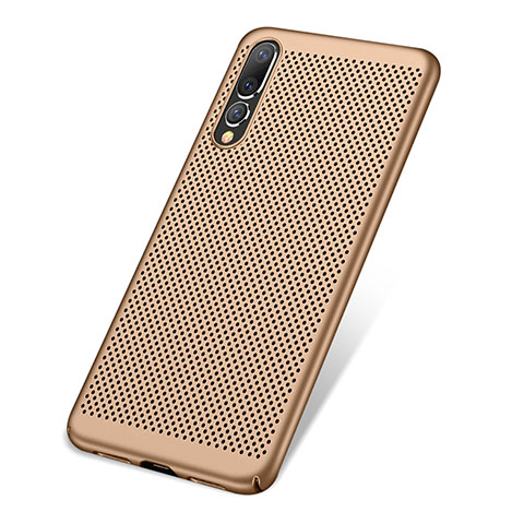 Handyhülle Hülle Kunststoff Schutzhülle Punkte Loch Tasche für Huawei P20 Pro Gold