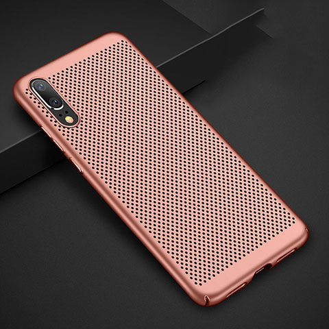 Handyhülle Hülle Kunststoff Schutzhülle Punkte Loch Tasche für Huawei P20 Rosegold