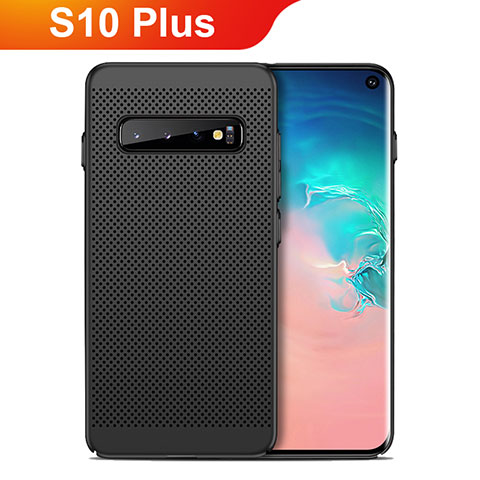 Handyhülle Hülle Kunststoff Schutzhülle Punkte Loch Tasche für Samsung Galaxy S10 Plus Schwarz