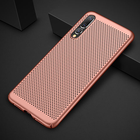 Handyhülle Hülle Kunststoff Schutzhülle Punkte Loch Tasche M01 für Huawei P20 Pro Rosegold