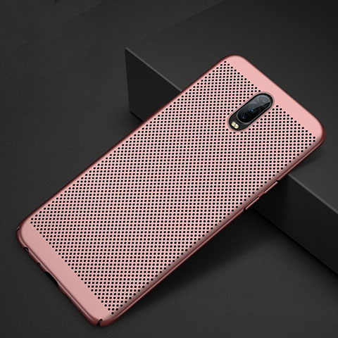 Handyhülle Hülle Kunststoff Schutzhülle Punkte Loch Tasche W01 für Oppo R17 Pro Rosegold