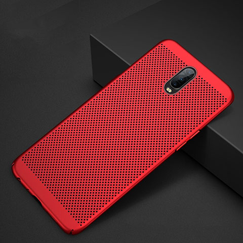 Handyhülle Hülle Kunststoff Schutzhülle Punkte Loch Tasche W01 für Oppo R17 Pro Rot